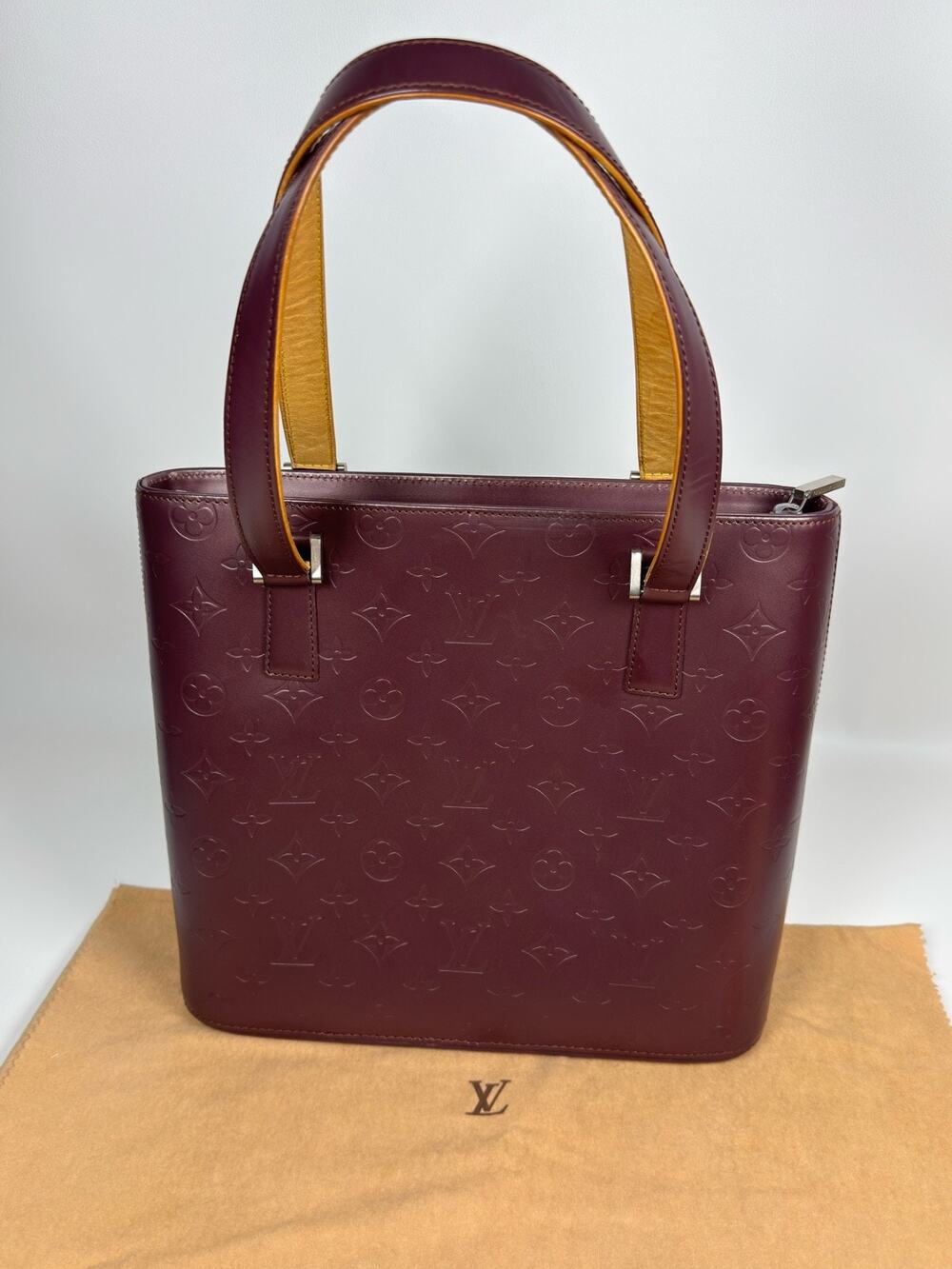 Pristine Louis Vuitton Monogram Mat Stockton Tote Bag Violet Purple Authentic